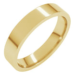 14K Yellow Gold 4 mm Lightweight Comfort-Fit Flat Band Size 8