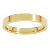 14K Yellow Gold 3 mm Flat Comfort Fit Light Band Size 8