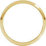 18K Yellow Gold 2 mm Half Round Band Size 7.5
