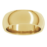 18K Yellow Gold 7 mm Comfort-Fit Half Round Band Size 10