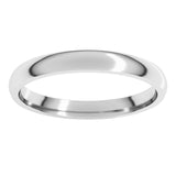 14K White Gold 2.5 mm Lightweight Comfort-Fit Half Round Band Size 3.5