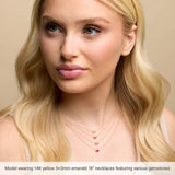 14K Yellow Gold Lab-Grown Ruby 18" Necklace