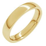 14K Yellow Gold 4 mm Comfort-Fit European-Style Band Size 4.5
