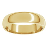 10K Yellow Gold 5 mm Half Round Band Size 9.5