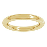 18K Yellow Gold 3 mm Comfort-Fit Full Round Band Size 3.5