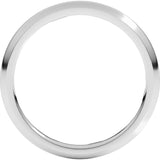 14K White Gold 2 mm Comfort-Fit Half Round Band Size 8.5