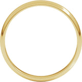 18K Yellow Gold 3 mm Lightweight Half Round Band Size 6