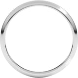18K White Gold 2.5 mm Half Round Band Size 4.5