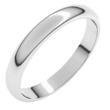 Sterling Silver 3 mm Half Round Band Size 5.5