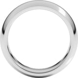 14K White Gold 7 mm Comfort-Fit Half Round Band Size 10.5
