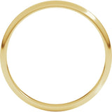 10K Yellow Gold 2 mm Lightweight Half Round Band Size 5