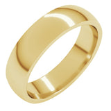 14K Yellow Gold 5 mm Lightweight Comfort-Fit Half Round Band Size 13.5