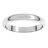 14K White Gold 3 mm Half Round Band Size 10