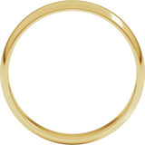 14K Yellow Gold 4 mm Lightweight Half Round Band Size 6.5