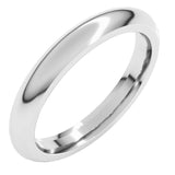 14K White Gold 3 mm Comfort-Fit Half Round Band Size 4.5