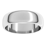 14K White Gold 6 mm Half Round Band Size 5