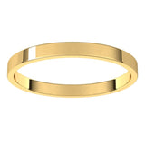 10K Yellow Gold 2 mm Ultra-Lightweight Flat Band Size 7