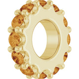 18K Yellow Gold-Plated Sterling Silver Natural Citrine Spacer Charm/Pendant