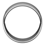 14K White Gold 10 mm Lightweight Half Round Band Size 9.5