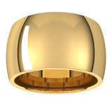 10K Yellow Gold 12 mm Comfort-Fit Half Round Band Size 13.5