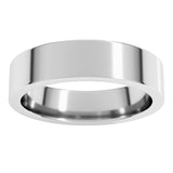 10K White Gold 5 mm Comfort-Fit Flat Band Size 11.5
