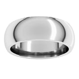 Platinum 7 mm Comfort-Fit Half Round Band Size 12