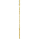 14K Yellow Gold Natural Aquamarine Bezel-Set 3-Stone 7 1/2" Bracelet