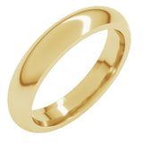14K Yellow Gold 3.5 mm Comfort-Fit Half Round Band Size 10.5