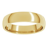 14K Yellow Gold 4.5 mm Lightweight Comfort-Fit Half Round Band Size 11
