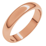 14K Rose Gold 4 mm Half Round Band Size 5.5