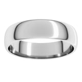 Platinum 5 mm Lightweight Half Round Band Size 8.5