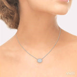 1/2 Ctw Oval Shape Lovebright Round Cut Diamond Pendant With Chain in 14K White Gold