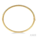 3 Ctw Round Cut Diamond Bangle in 14K Yellow Gold