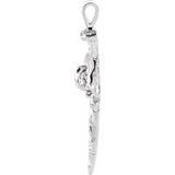 Platinum Nail Design Cross Pendant