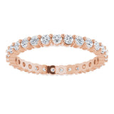 14K Rose 5/8 CTW Natural Diamond Eternity Band Size 4.5