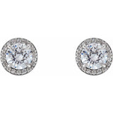 Platinum 5/8 CTW Natural Diamond Halo-Style Earrings