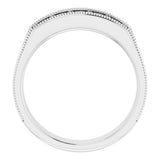 14K White 5/8 CTW Natural Diamond Milgrain Band