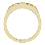 14K Yellow 5/8 CTW Natural Diamond Milgrain Band