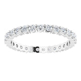 18K White 1/2 CTW Natural Diamond Eternity Band Size 7