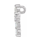 14K White 1/4 CTW Natural Diamond Cross Pendant