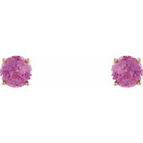 14K Rose 5 mm Natural Pink Sapphire Stud Earrings