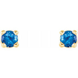 14K Yellow 2.5 mm Natural Swiss Blue Topaz Stud Earrings
