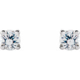 14K White 2.5 mm Natural White Sapphire Stud Earrings