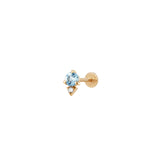 BECK | Aquamarine and Diamond Single Piercing Earring