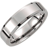 Tungsten 6 mm Beveled-Edge Band Size 11