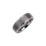 Tungsten 8 mm Stepped-Edge Inlay Comfort-Fit Band  Size 8