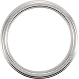 Tungsten 6 mm Stepped-Edge Inlay Comfort-Fit Band  Size 12