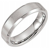 Tungsten 6 mm Beveled-Edge Inlay Band Size 10