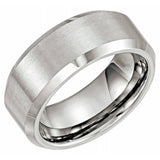 Tungsten 8 mm Beveled-Edge Comfort-Fit Band Size 7