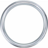 White Tungsten 8 mm Beveled-Edge Comfort-Fit Band Size 11.5
